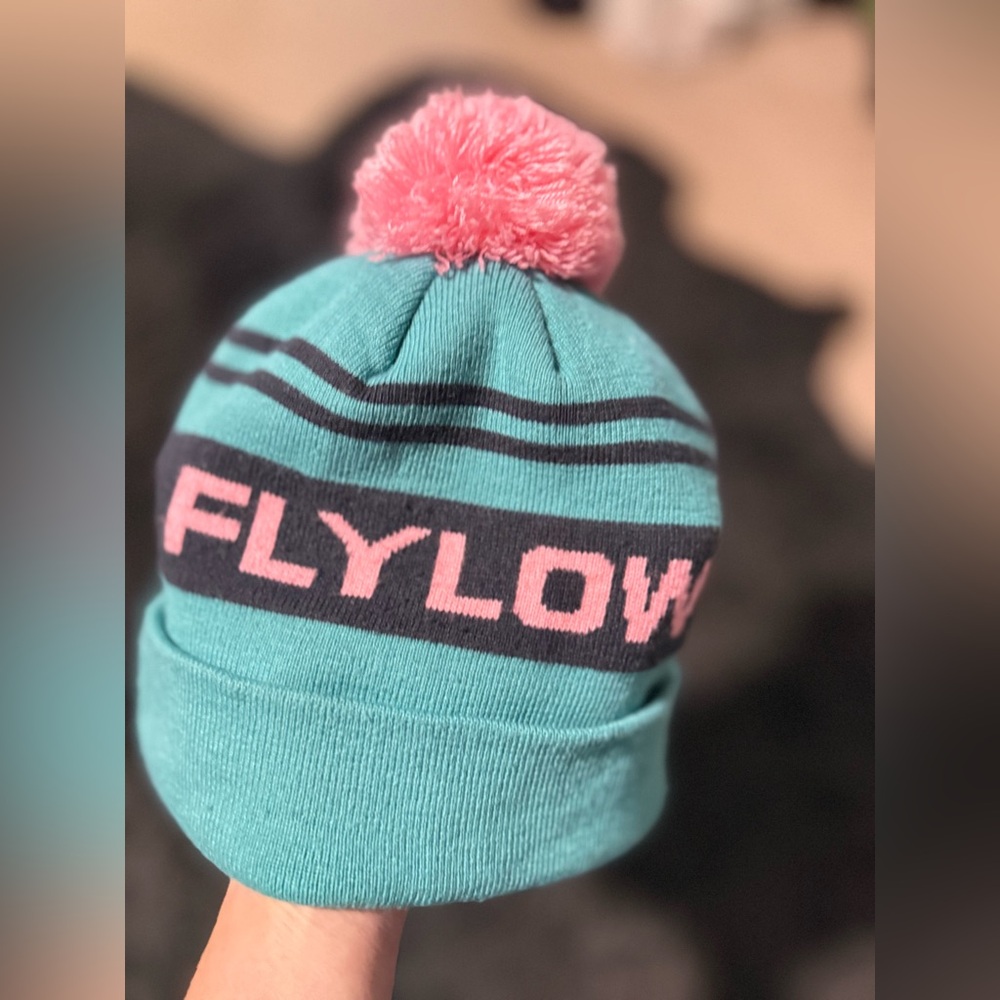 FLYLOW Teal and Pink adult sz  Beanie NWOT